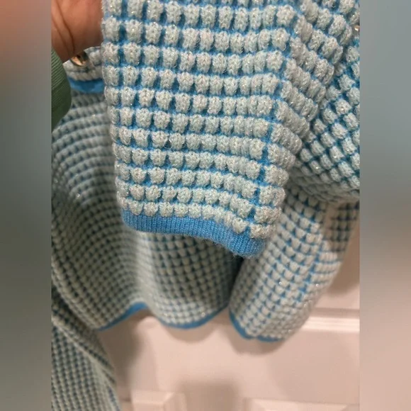 Line & Dot Warm Your Heart Cardigan, Size L, blue - Picture 6 of 7